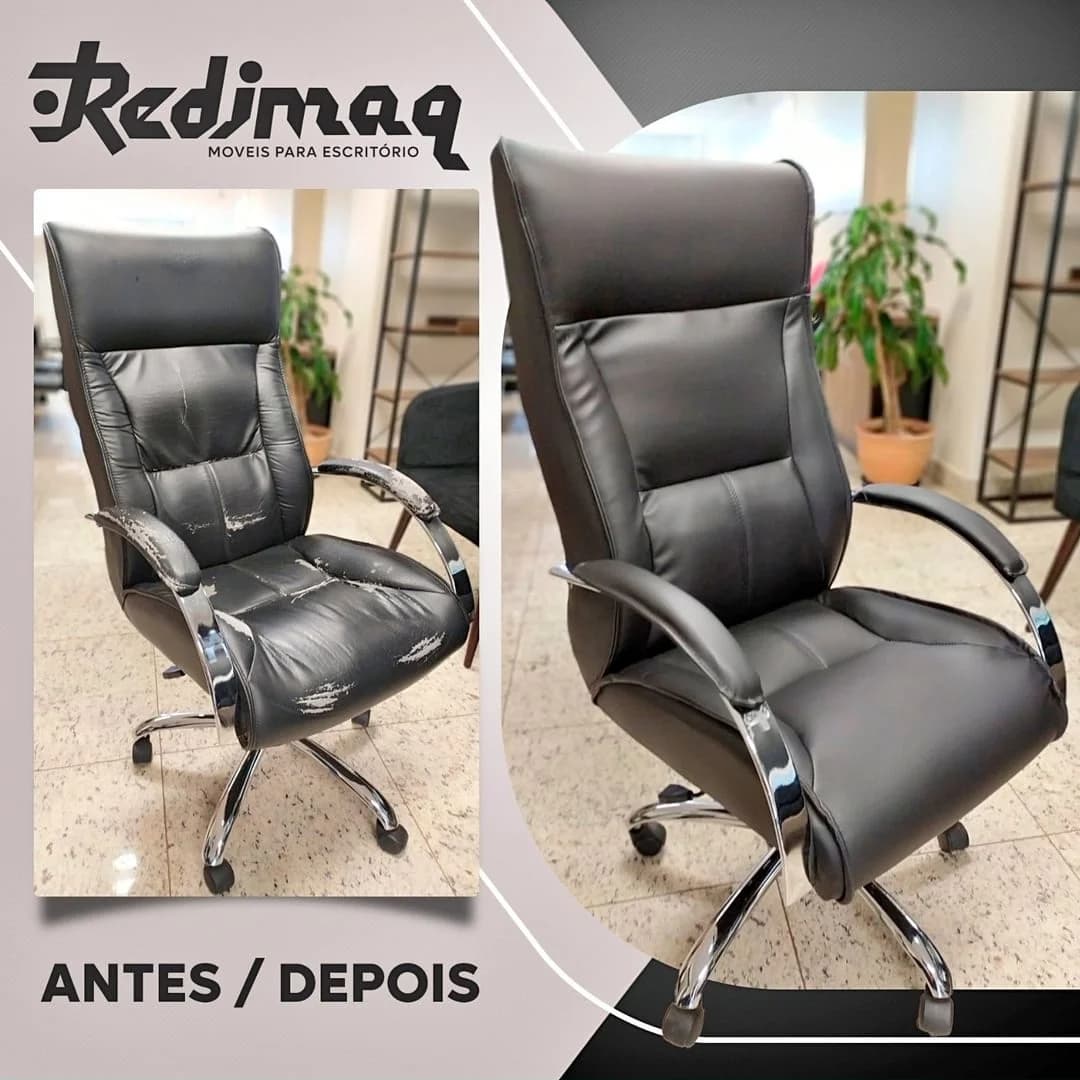 Cadeira de escritório danificada precisando de conserto